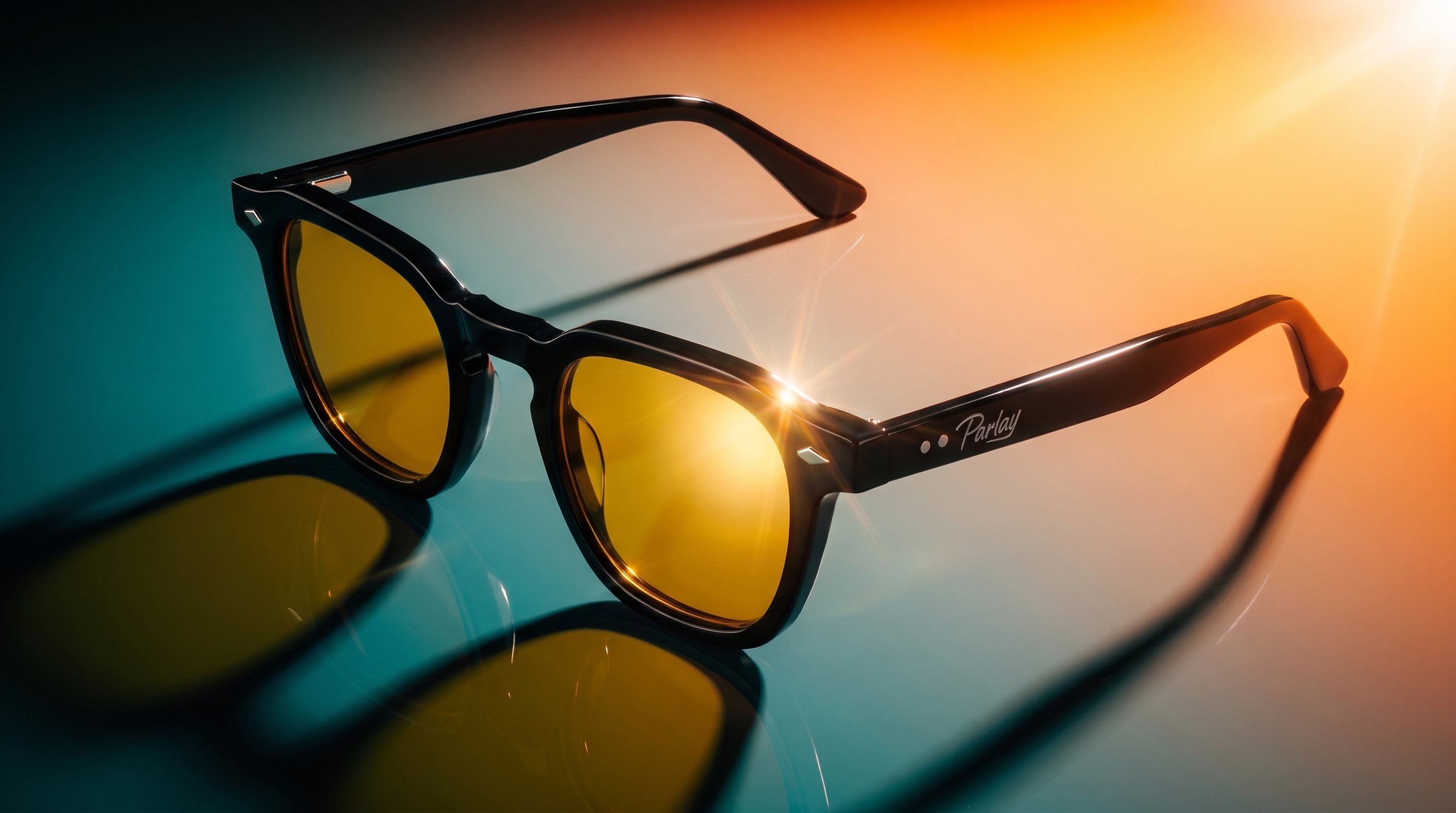 A person working in daylight wearing Parlay Everyday lenses